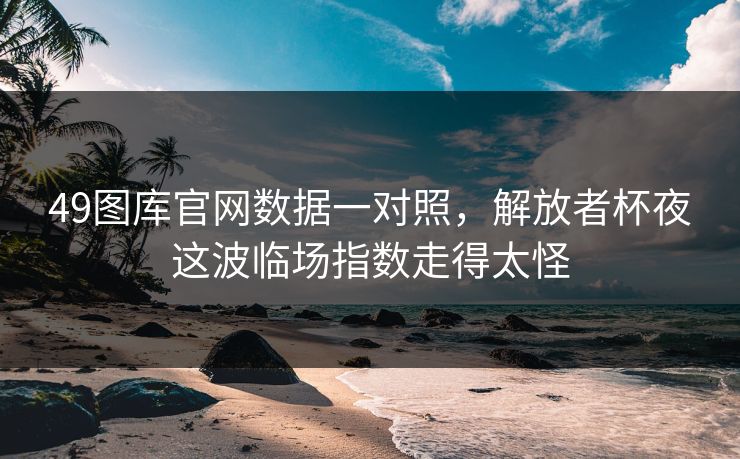 49图库官网数据一对照，解放者杯夜这波临场指数走得太怪